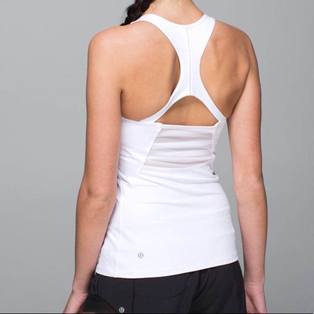 Lululemon Mesh With Me Tank size 6 WHITE